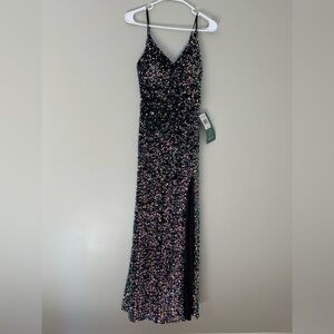 B. Smart Black Multicolor Sequin Prom Dress